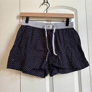 Like new Gap polka dot navy cotton sleep shorts (NAP on the back) size small
